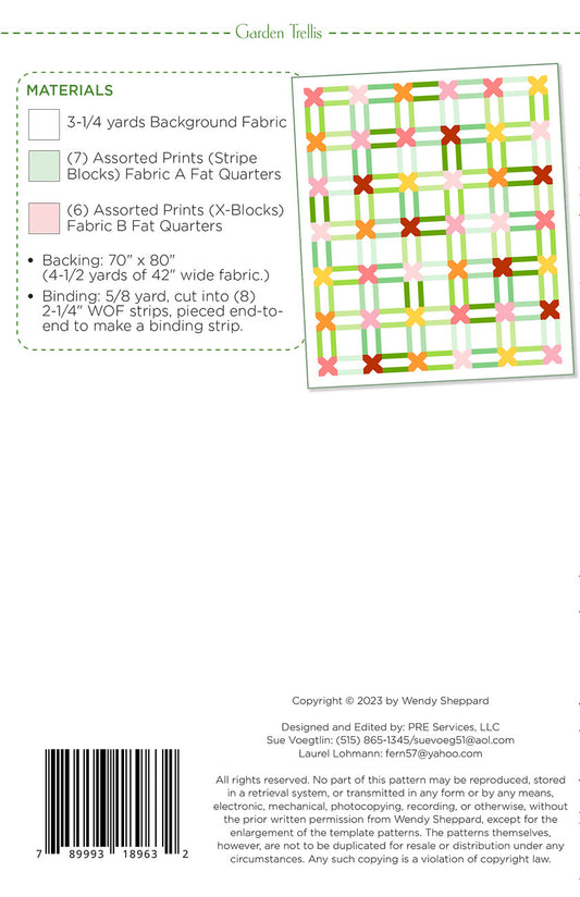 Garden Trellis Quilt Pattern by Wendy Sheppard
