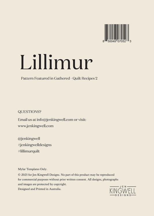 Gathered - Quilt Recipes 2 by Jen Kingwell Designer : Lillimur Mylar Template Set