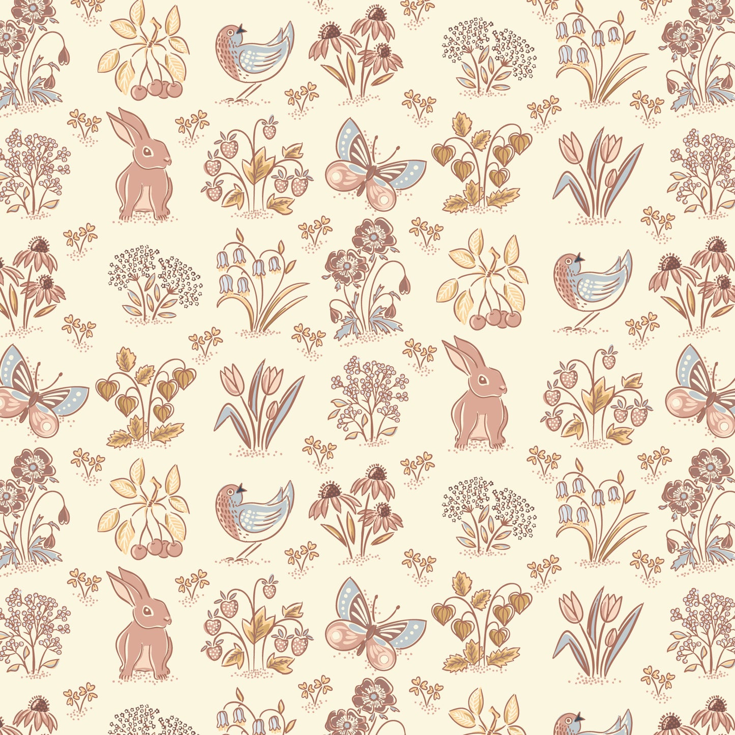 Gathering Light by House of Haricot : Spring Millefleurs Ivory 2294-36