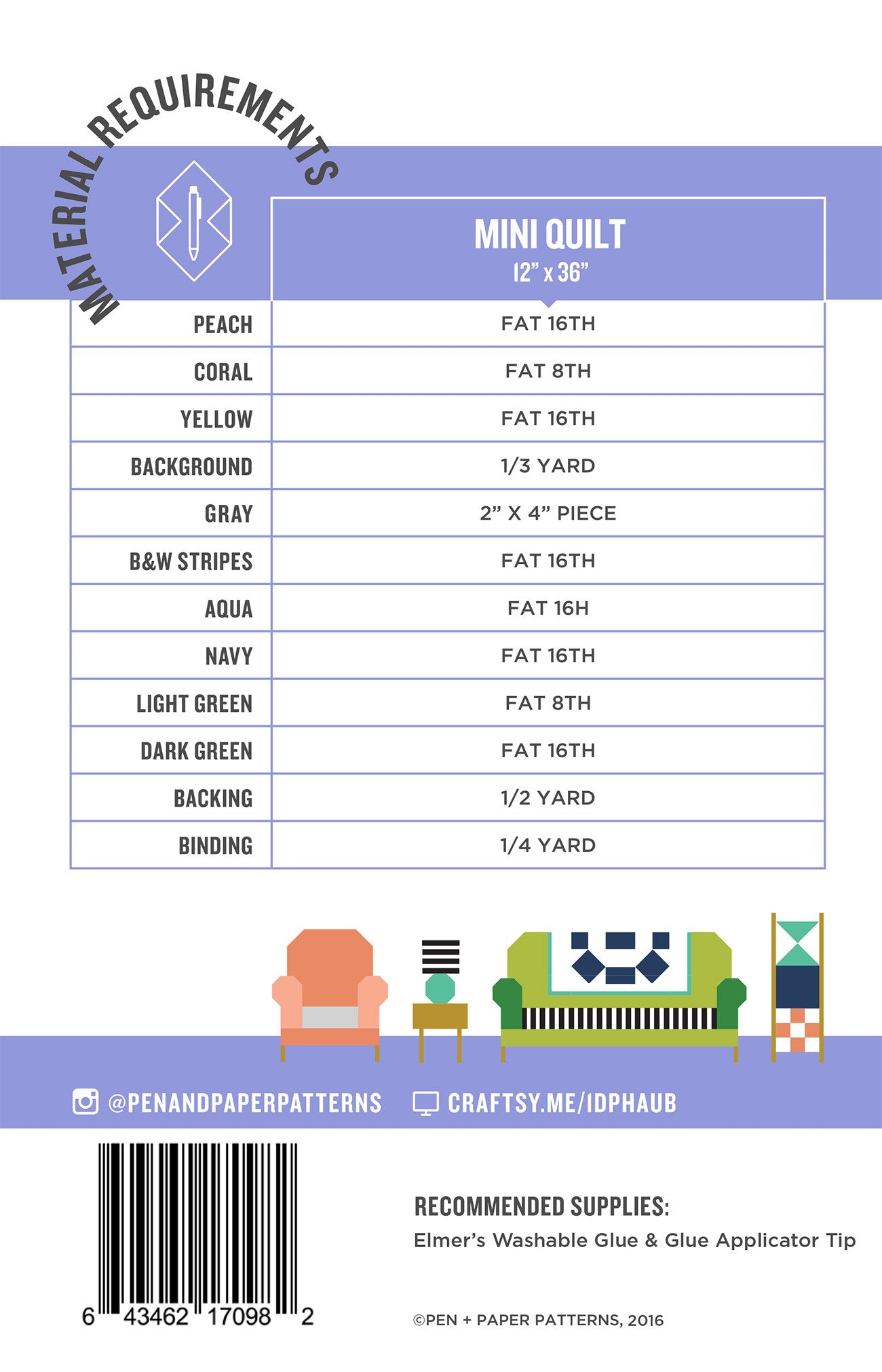 Get Cozy Mini Quilt Pattern by Pen + Paper Patterns