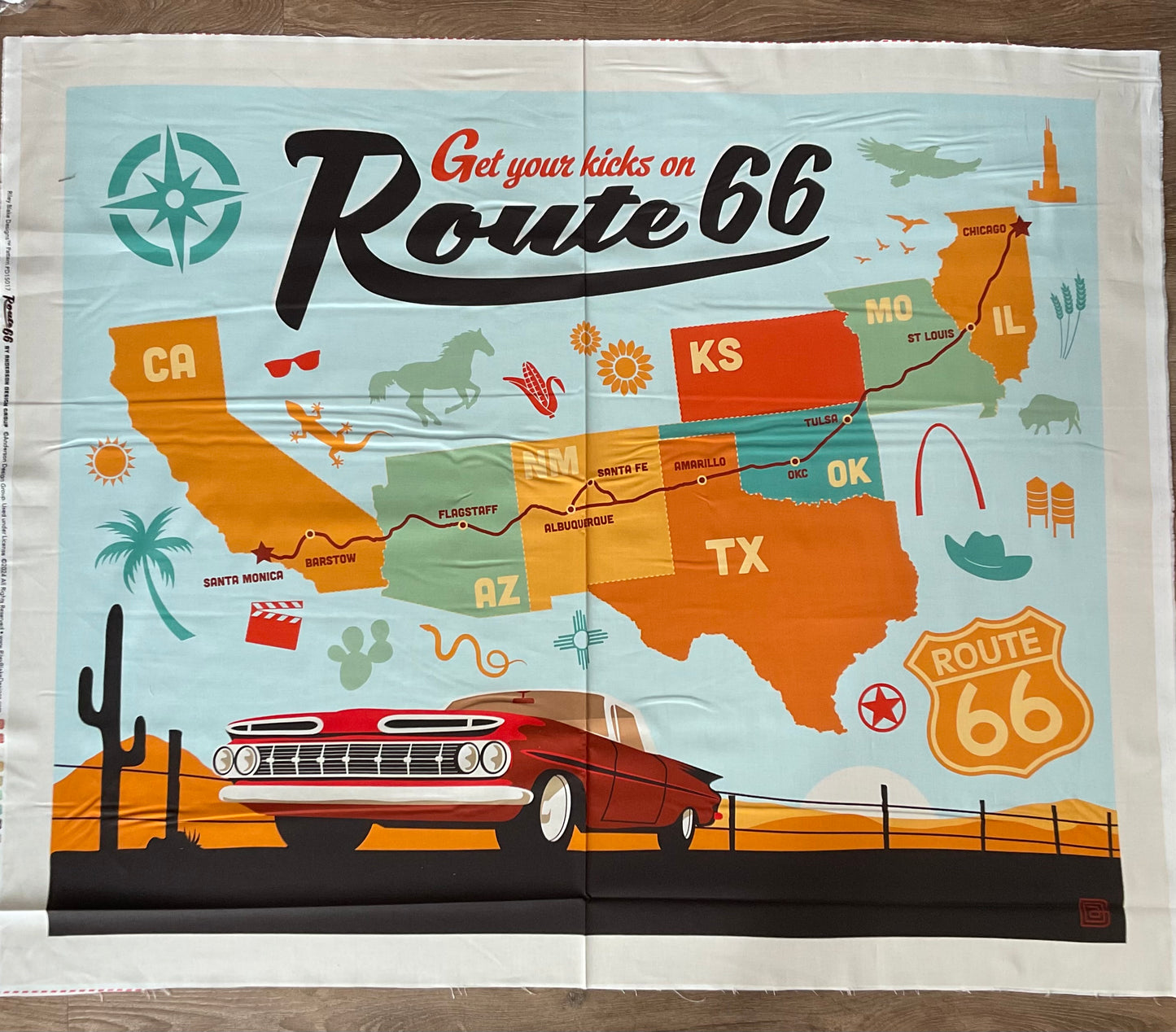 Get Your Kicks on Route 66 Map Panel PD15017