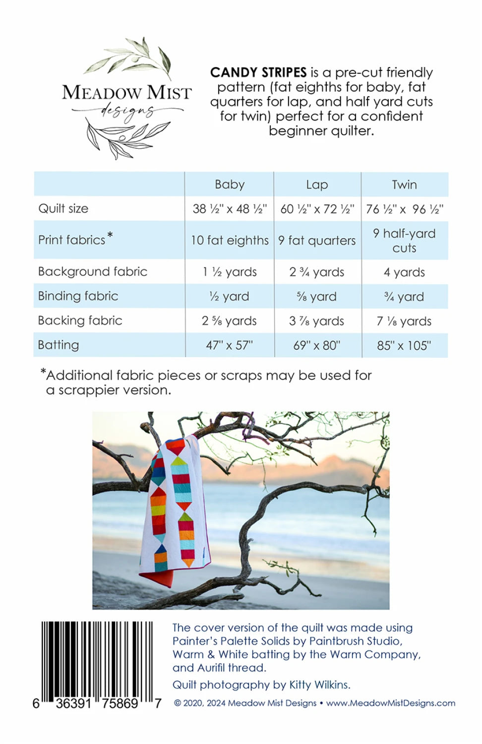 Ghostly Garden by KP Creates : Candy Stripes Quilt Kit