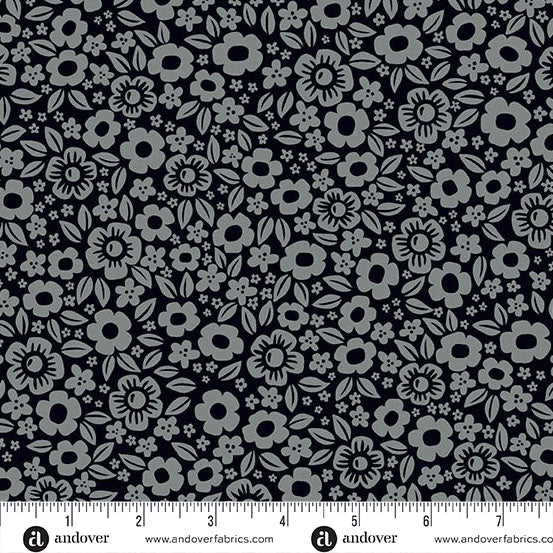 Ghostly Garden by KP Creates : Floral Fright Black A-10197-K