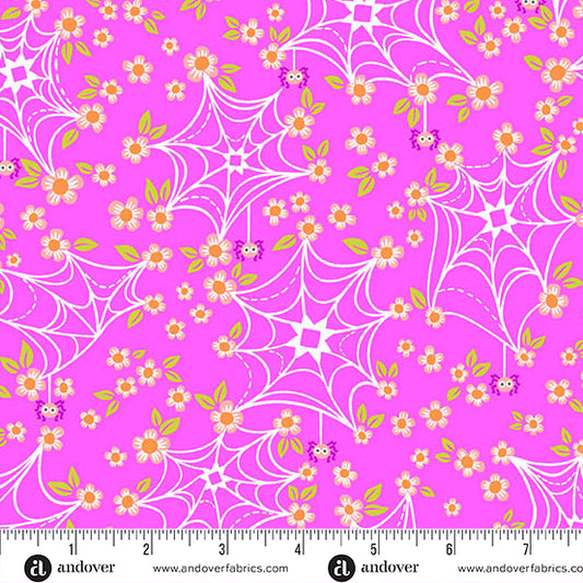 Ghostly Garden by KP Creates : Web and Bloom Pink A-10198-E