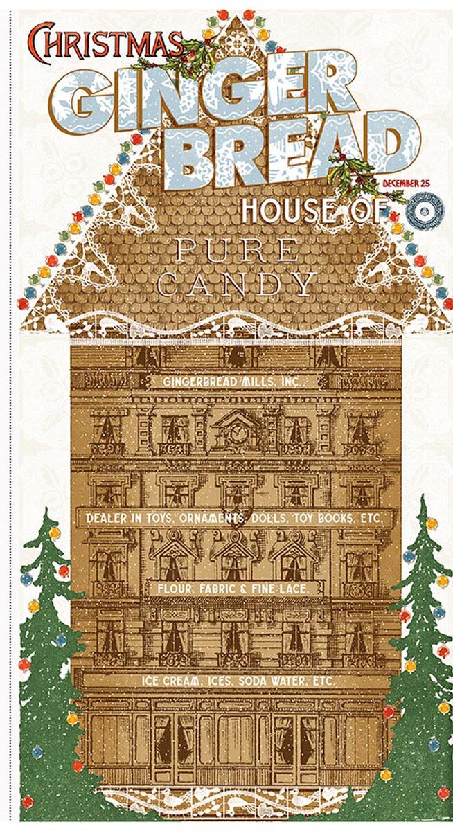 Gingerbread by J. Wecker Frisch : Gingerbread House Panel P17840-PANEL