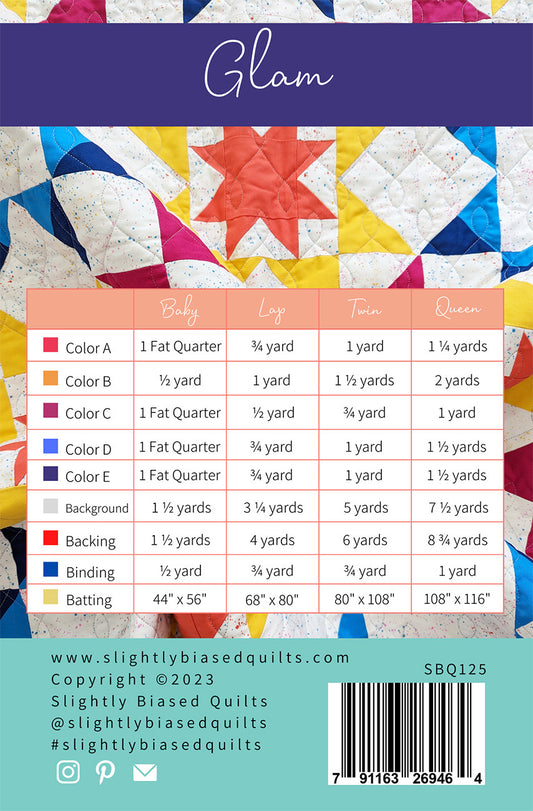 Glam Quilt Pattern by Slightly Biased Quilts