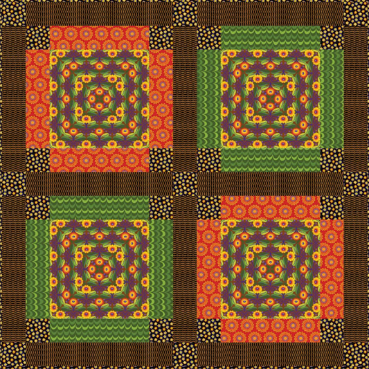 Bold and Bright Garden Quilt Kit featuring Gloriosa Garden by Jane Sassaman