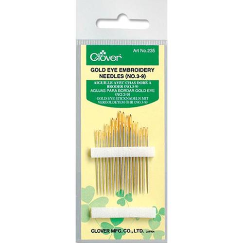 Gold Eye Embroidery Needle No.3-9 16 Pack