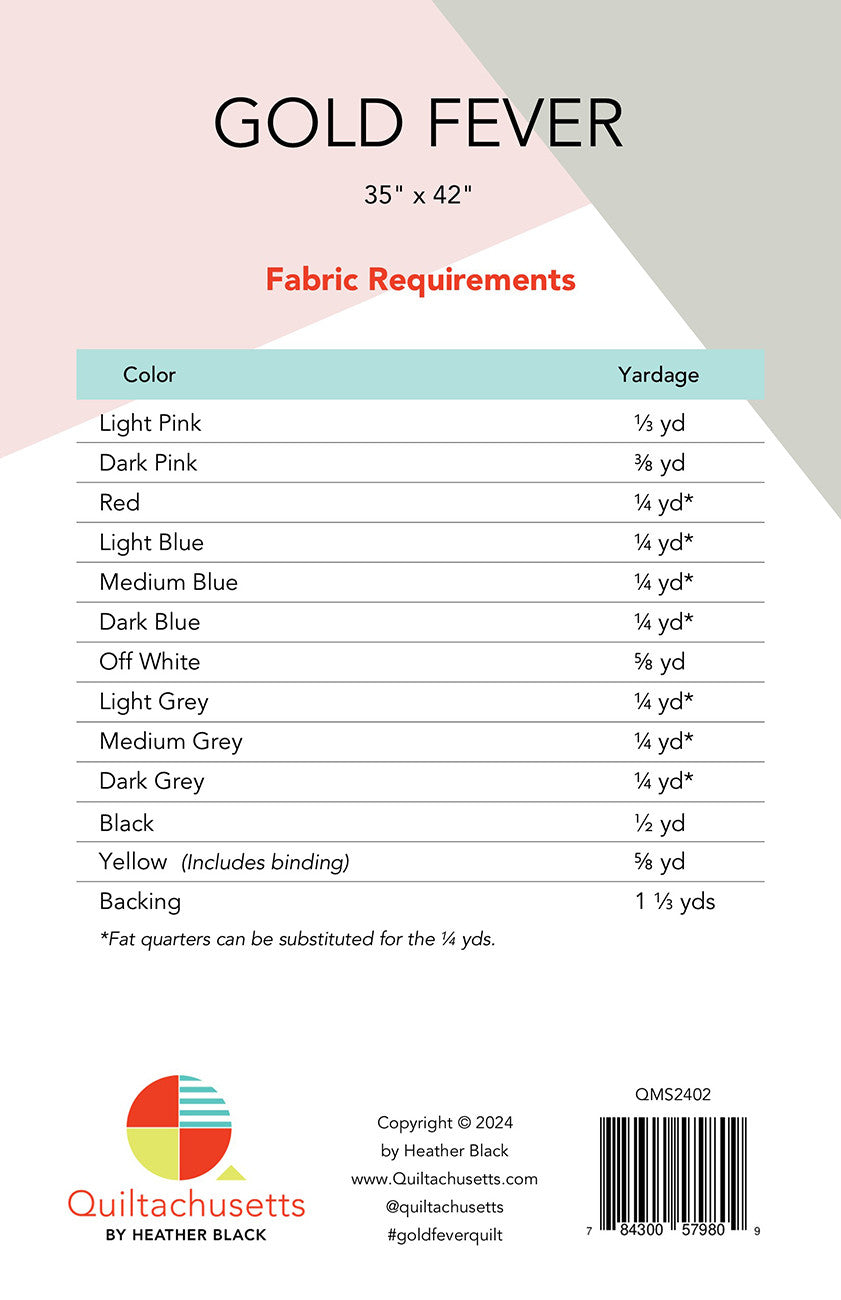 Gold Fever Quilt Pattern by Quiltachusetts