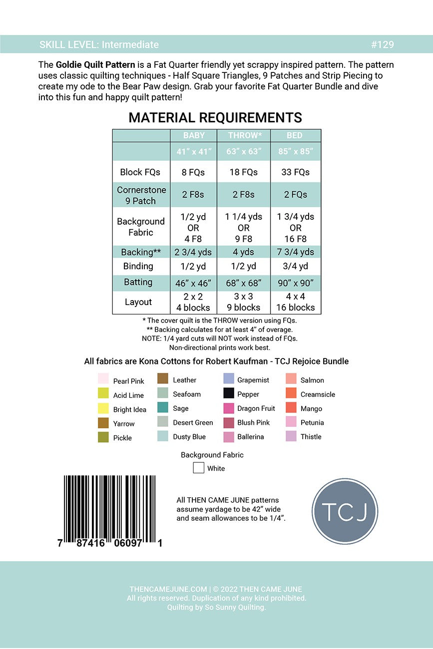 Goldie Quilt Pattern Quilt Pattern by Then Came June