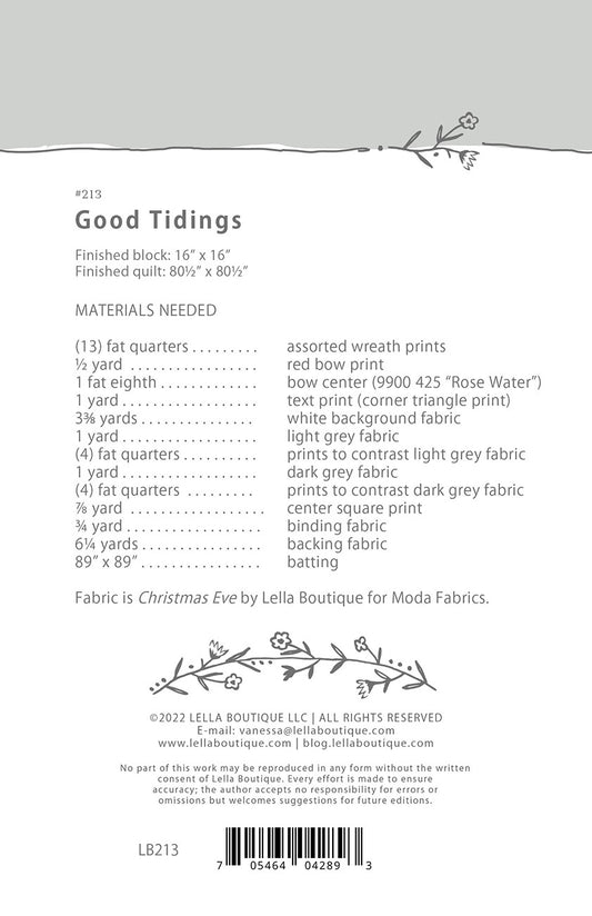 Good Tidings Quilt Pattern by Lella Boutique
