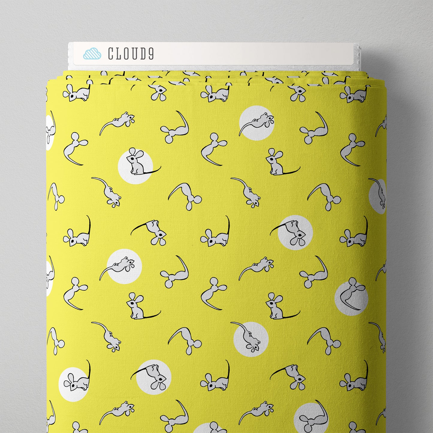 Goodnight Moon by Cloud9 Fabrics : Mouse Yellow 227865