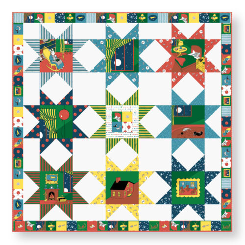 Goodnight Moon by Cloud9 Fabrics : Free PDF Vintage Stars Quilt Pattern