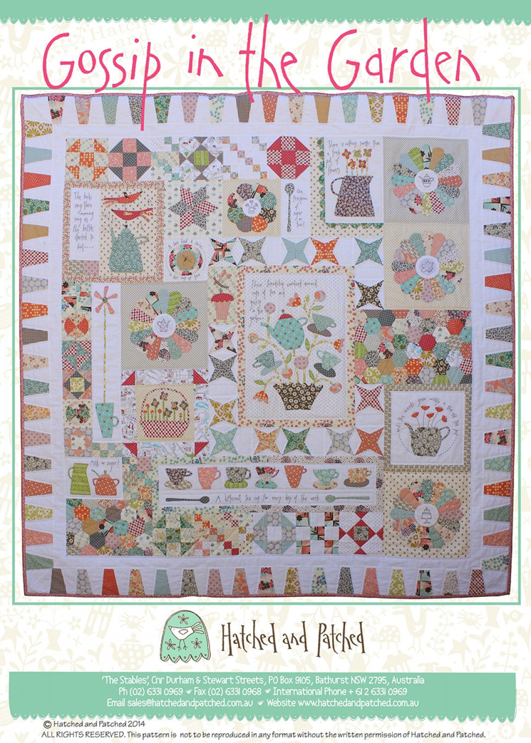 Gossip In The Garden Applique Quilt Pattern by Hatched & Patched