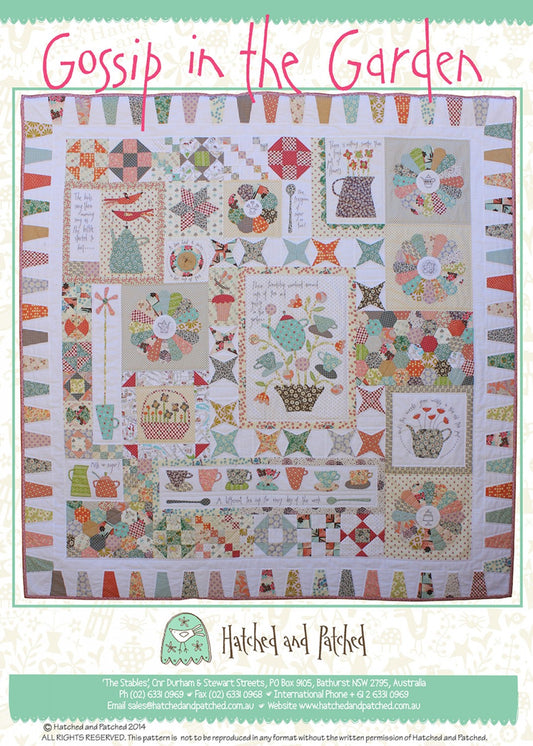 Gossip In The Garden Applique Quilt Pattern by Hatched & Patched