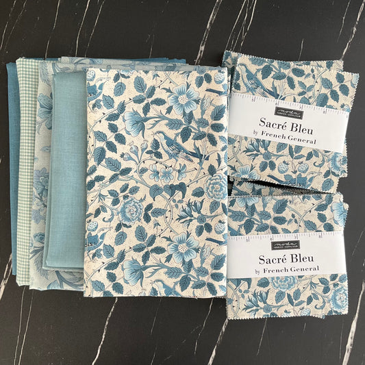 Grande Fleur Quilt Kit featuring Sacre Bleu by French General