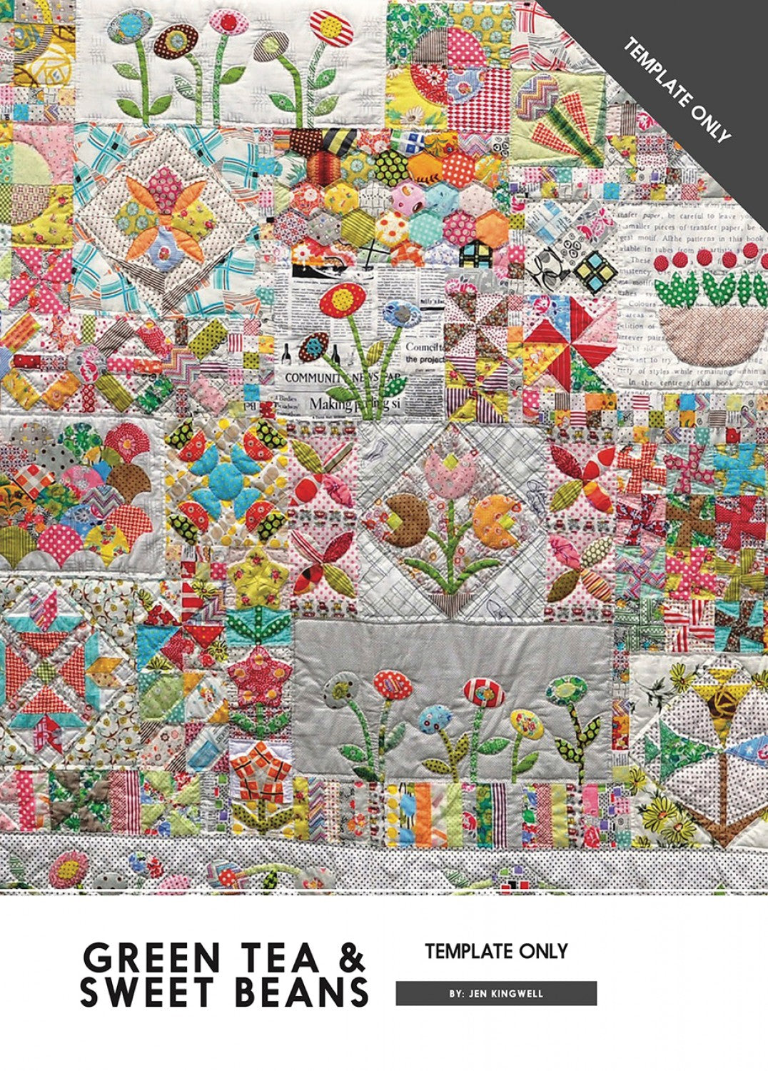 Green Tea & Sweet Beans Template Only by Jen Kingwell Designs - Special Order