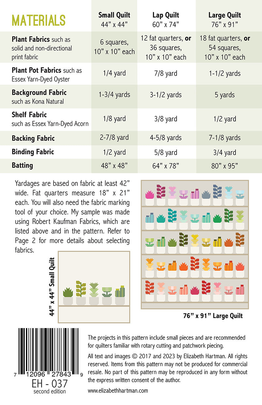 Greenhouse Quilt Pattern by Elizabeth Hartman