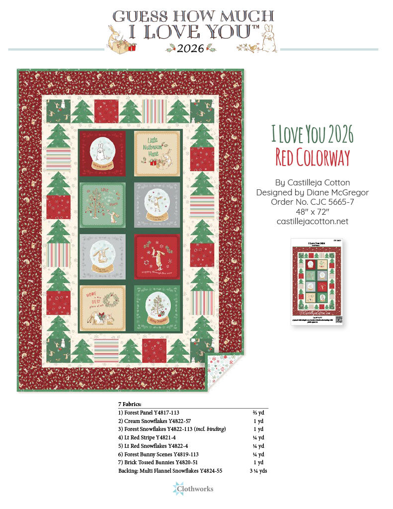 Guess How Much I Love You 2026 by Anita Jeram : I Love You 2026 Quilt Kit