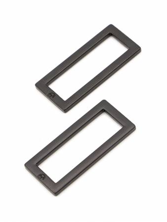 Rectangle Ring Flat 1-1/2in Black Metal Set of Two # HAR15RRBMTWO - Special Order