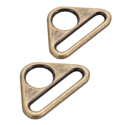 Triangle Ring Flat 1in Antique Brass Set of Two # HAR1TRABTWO - Special Order