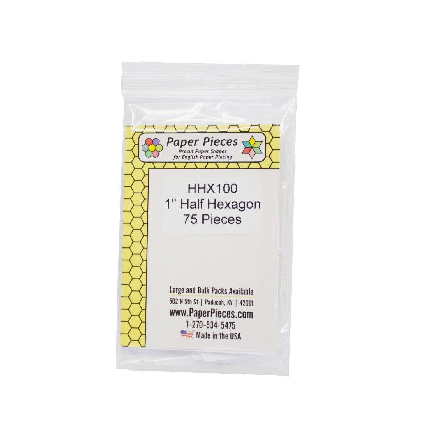 Half Hexagon Pack 1in 100pc # HHX100- Special Order