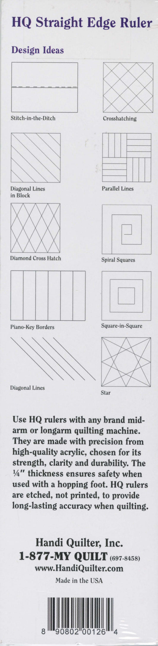 HQ Straight Edge Ruler 3in x 12in # HG00358 - Special Order