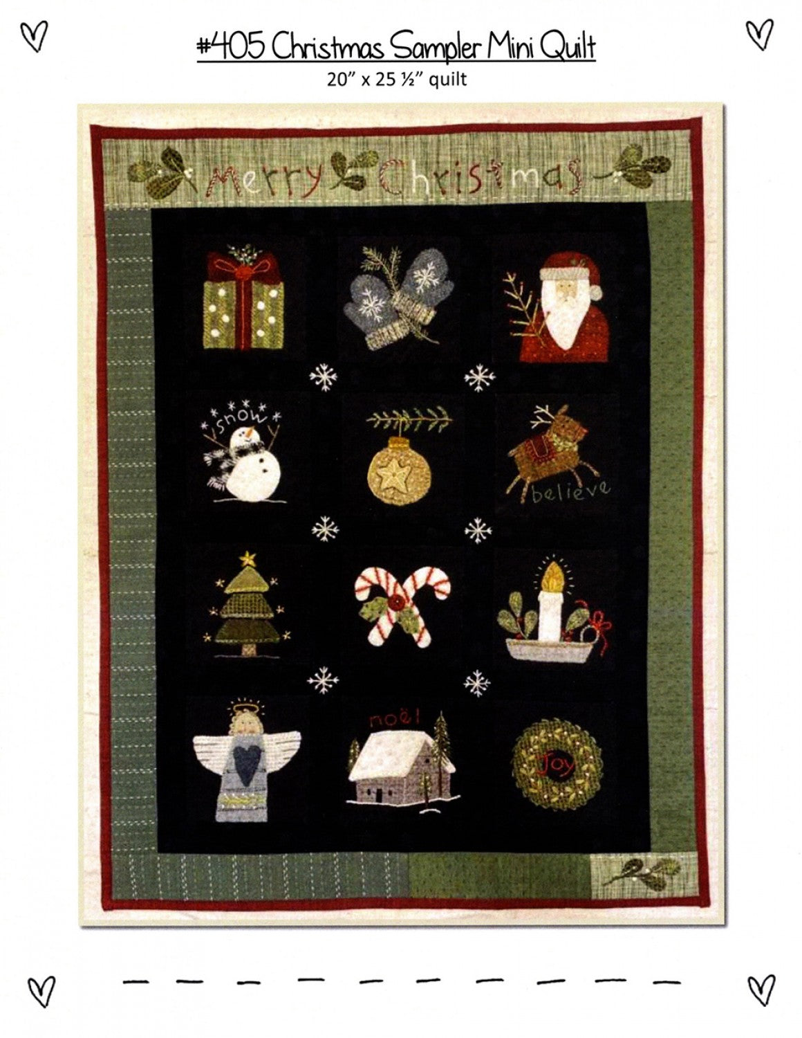 Christmas Sampler Mini Quilt # HTH405-  Special Order