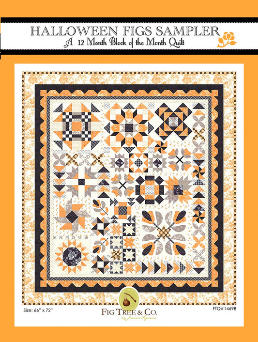 Halloween Figs Block Of The Month Quilt Pattern by Fig Tree & Co. FTQ1469B - Special Order