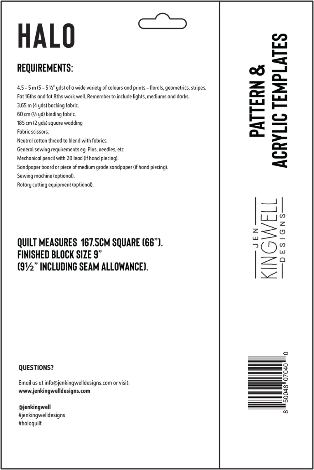 Halo Pattern & Templates by Jen Kingwell Designs - Special Order