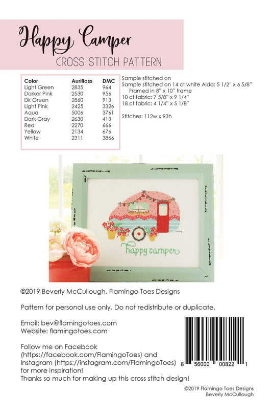 Happy Camper Cross Stitch Pattern # FT-8221 - Special Order