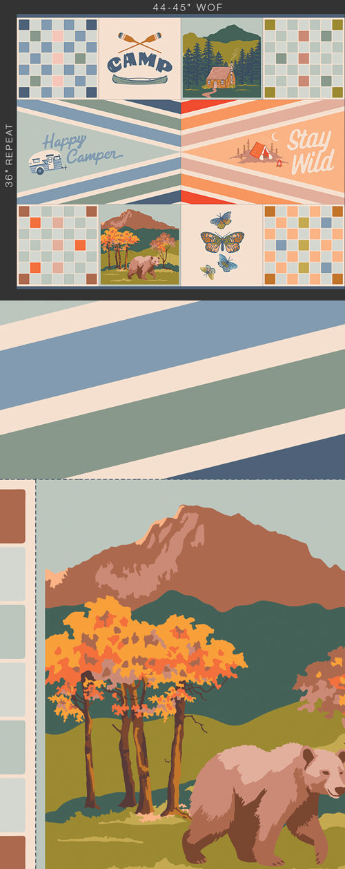 Happy Camper by Maureen Cracknell : Bundle with 2 Panels