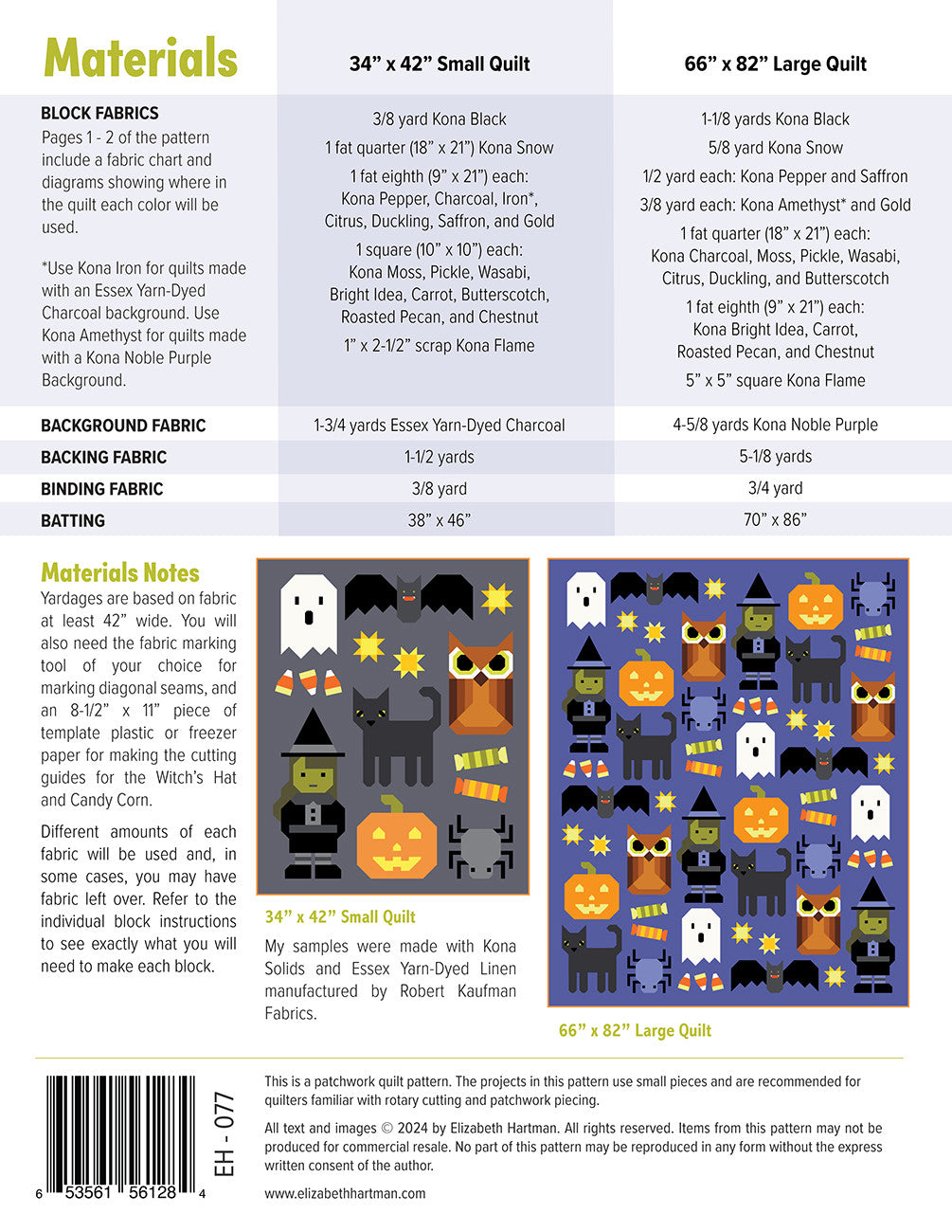 Happy Halloween Quilt Pattern by Elizabeth Hartman
