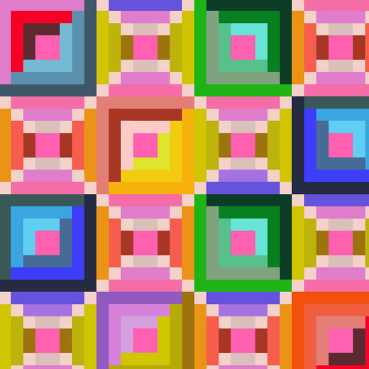 Happy Place by Annabel Wrigley - Log Cabin 55372D-1 Multi