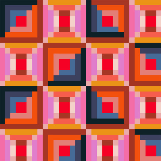 Happy Place by Annabel Wrigley - Log Cabin 55372D-2 Sunset