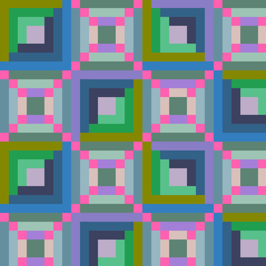 Happy Place by Annabel Wrigley - Log Cabin 55372D-3 Dusk