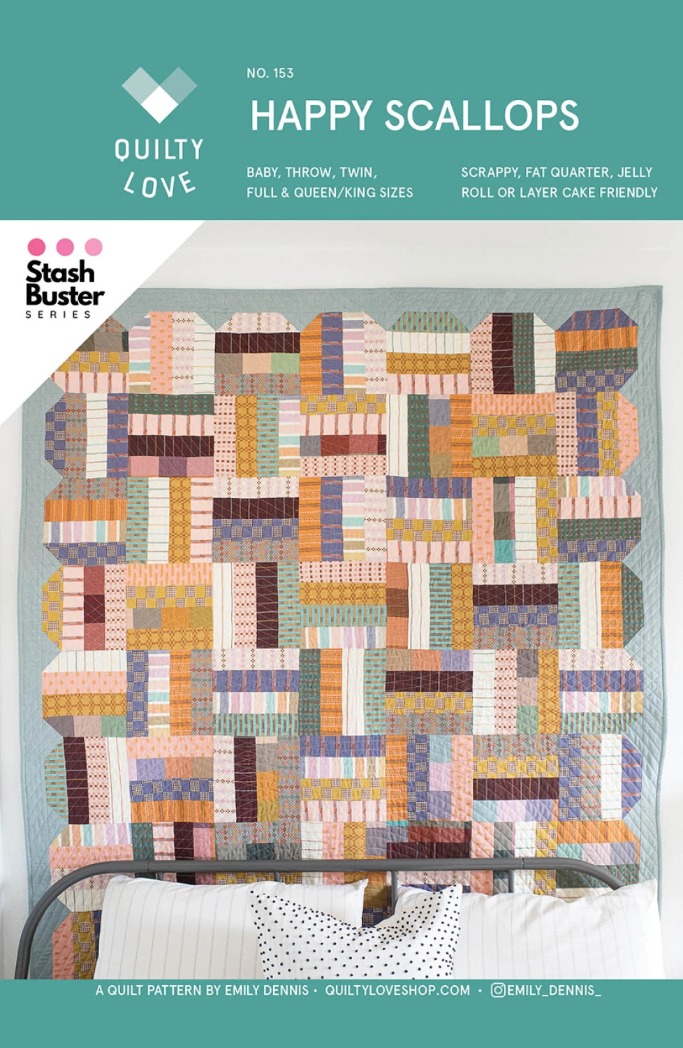 Happy Scallops Quilt Pattern by Quilty Love