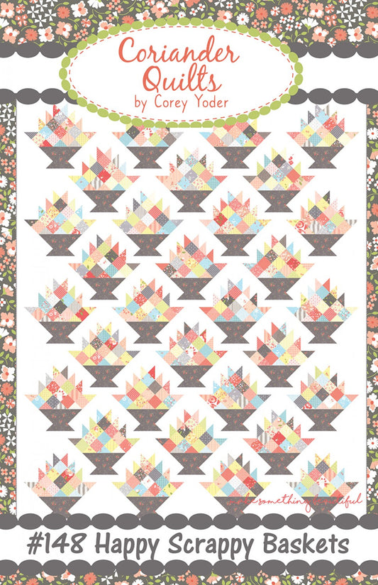 Happy Scrappy Baskets Quilt Pattern by Corriander Quilts- Special Order