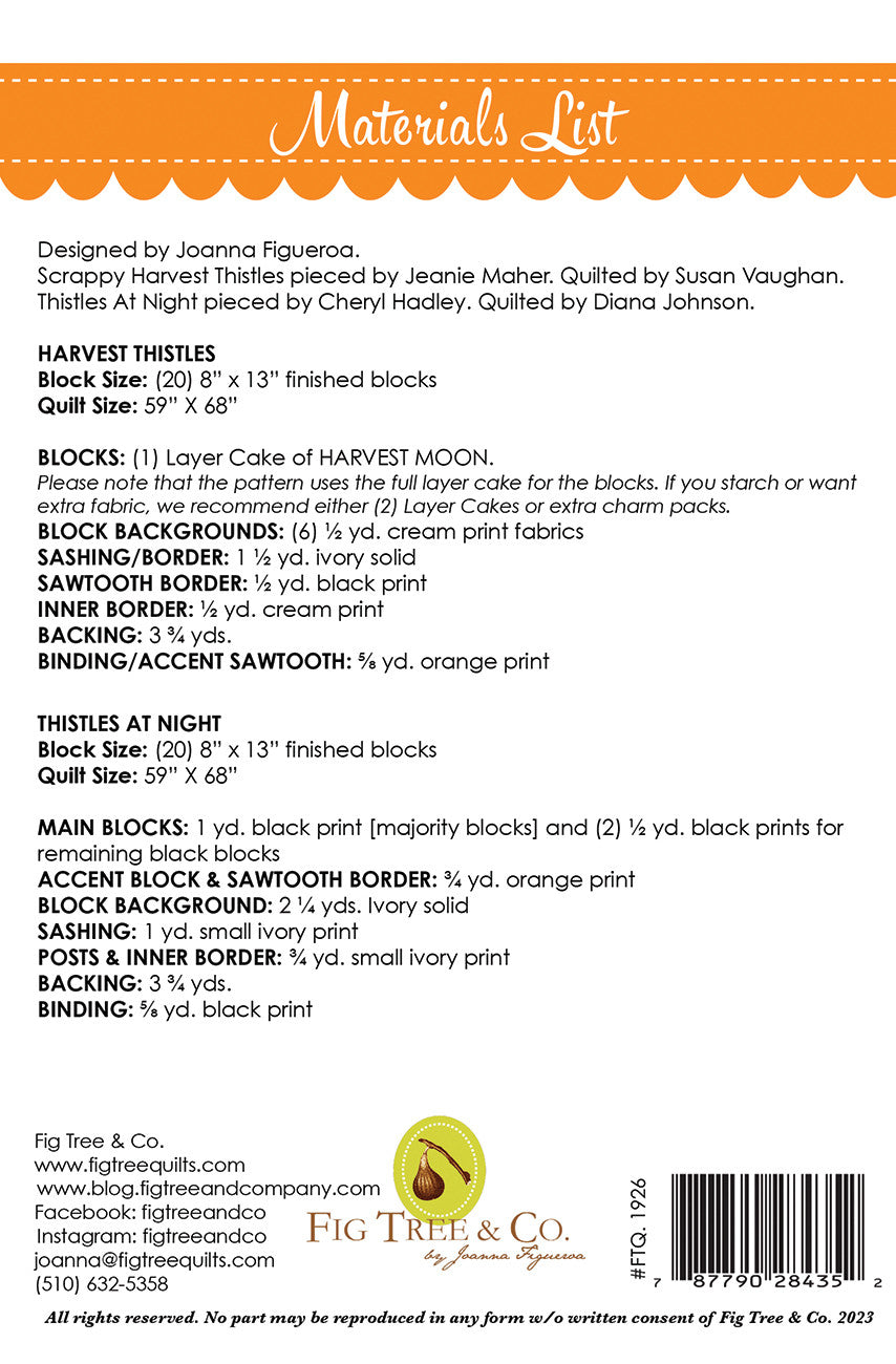 Harvest Thistles # FTQ1926 - Special Order