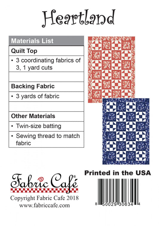 Heartland Quilt Pattern by Fabric Cafe