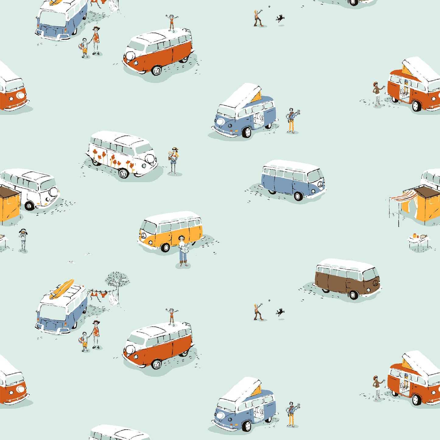 Heather Ross Favorites by Heather Ross - Bus 55211D-3 Aqua