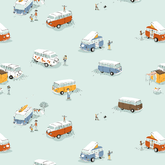 Heather Ross Favorites by Heather Ross - Bus 55211D-3 Aqua