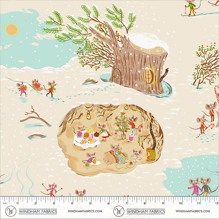 Heather Ross Favorites by Heather Ross - Christmas Mice 50165D-10 Cream