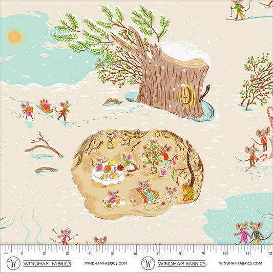 Heather Ross Favorites by Heather Ross - Christmas Mice 50165D-10 Cream