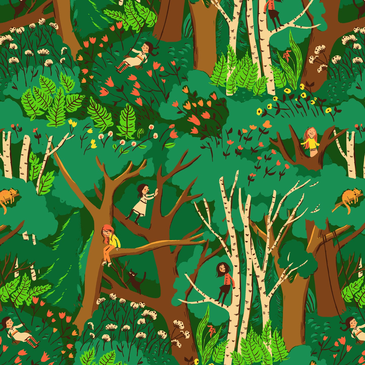 Heather Ross Favorites by Heather Ross - Climbing Trees 40927D-12 Jade
