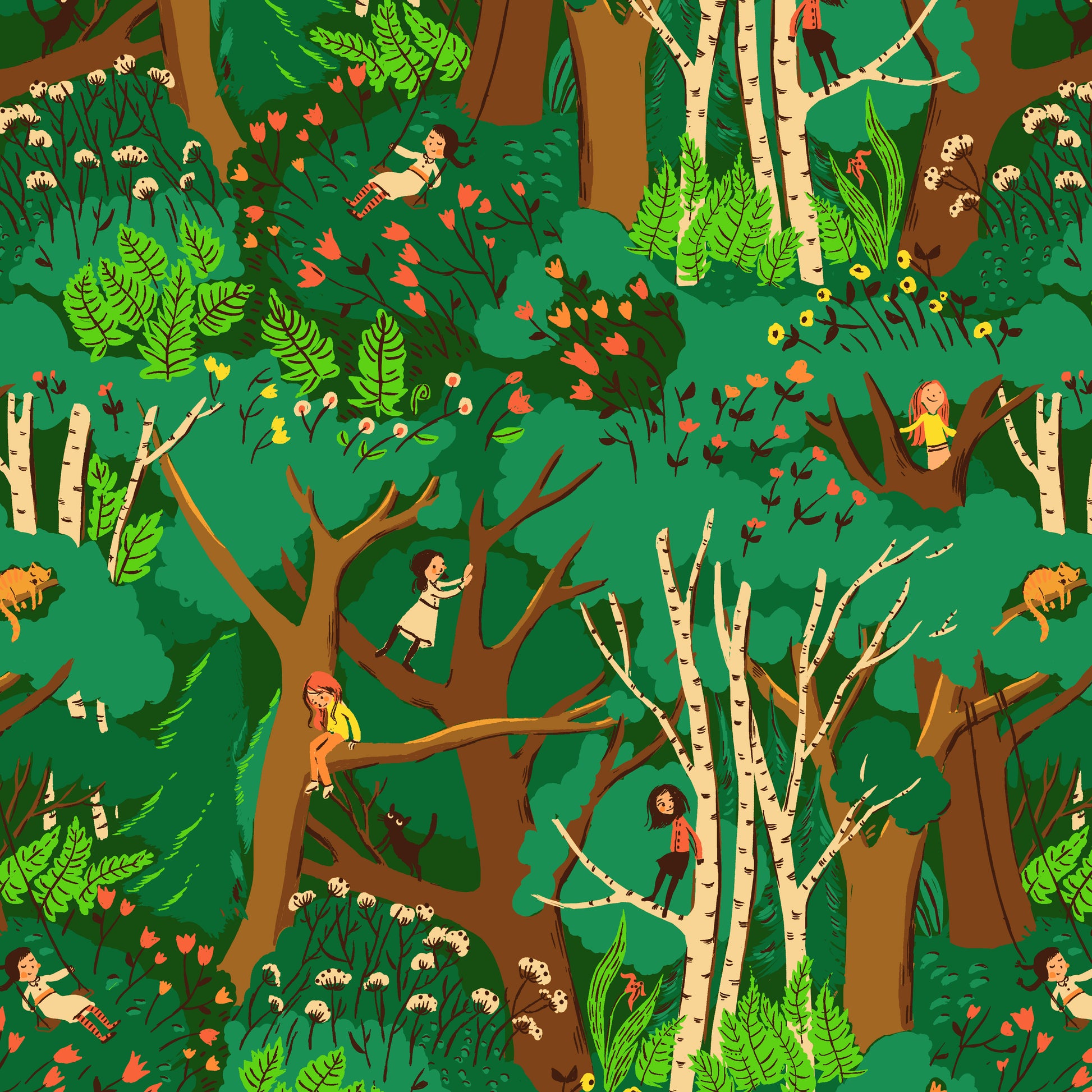 Heather Ross Favorites by Heather Ross - Climbing Trees 40927D-12 Jade