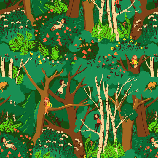 Heather Ross Favorites by Heather Ross - Climbing Trees 40927D-12 Jade
