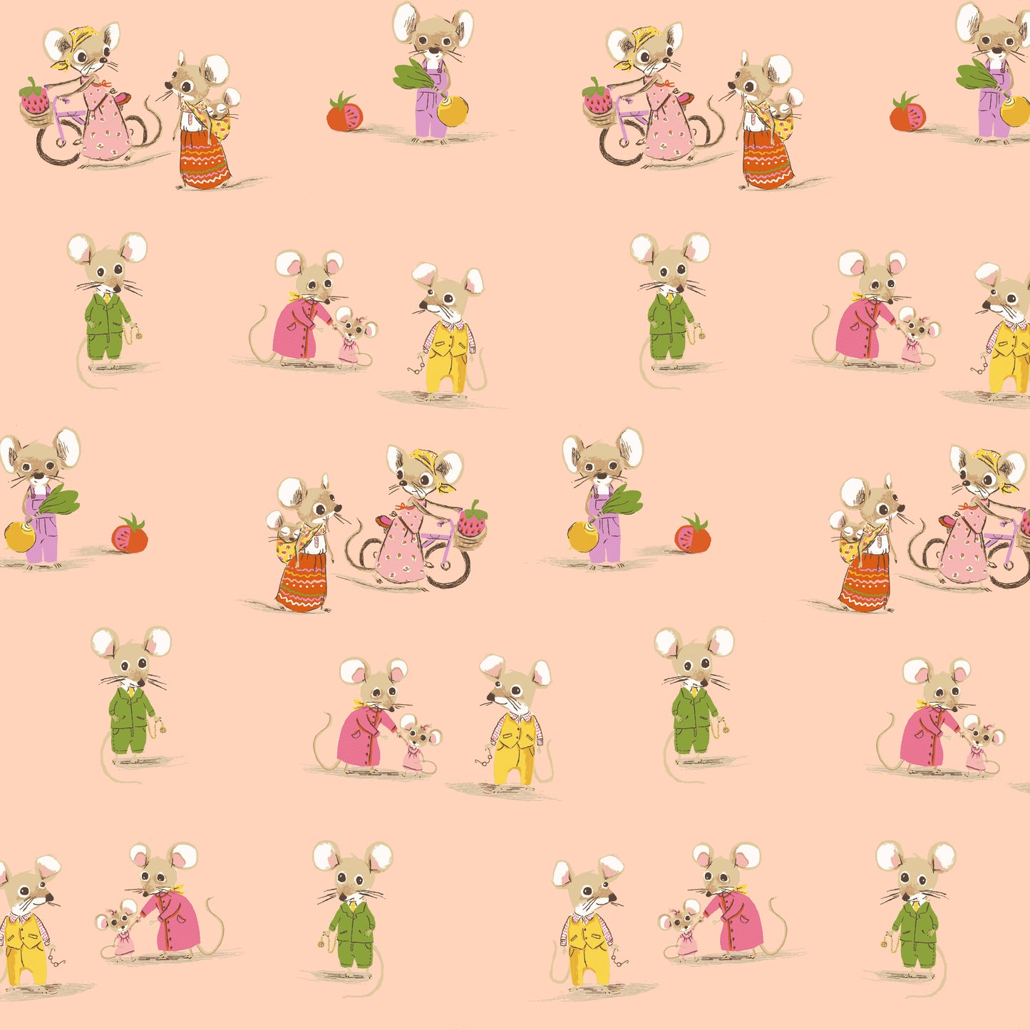 Heather Ross Favorites by Heather Ross - Country Mouse / City Mouse 50897D-2 Blush
