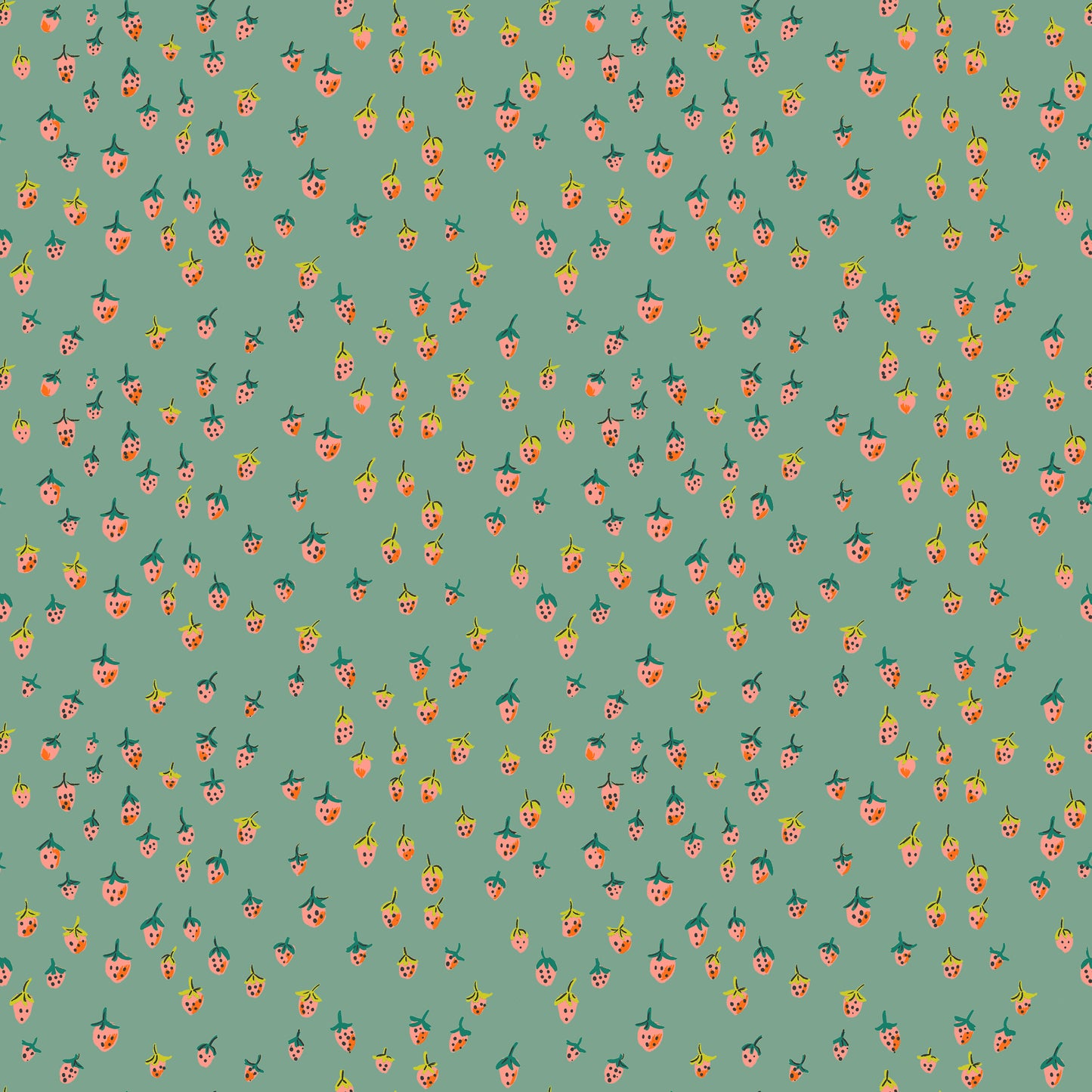 Heather Ross Favorites by Heather Ross - Field Strawberries 50899D-13 Teal