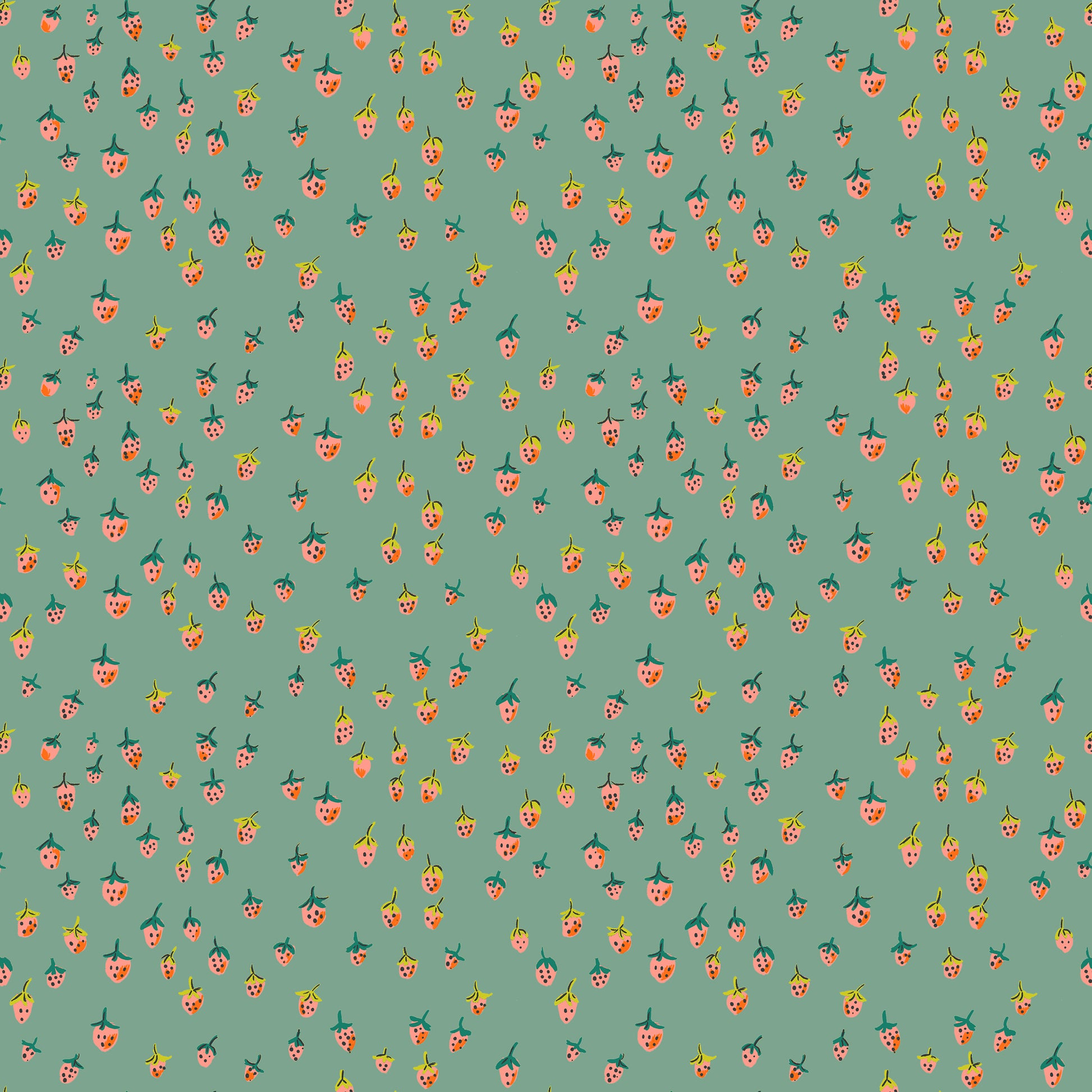 Heather Ross Favorites by Heather Ross - Field Strawberries 50899D-13 Teal